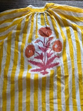 Yellow and White Stripped Cover up